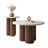 COUCHTISCH Set CANYON 2in1 - Nussbaumfarben, Holzwerkstoff (80/80/46cm) - Lookway