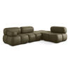 ECKSOFA Rechts Kunstleder Grün - Schwarz/Olivgrün, Leder/Kunststoff (285/190cm) - Makamii