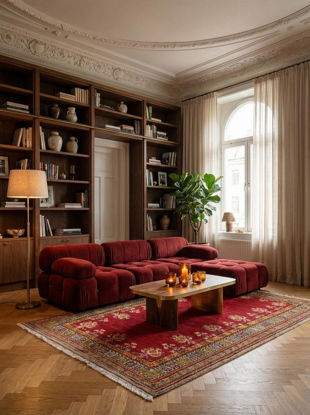 TEPPICH Rizbaf Rot 213/133 cm Schurwolle - Rot, Textil (133/213cm) - Looma
