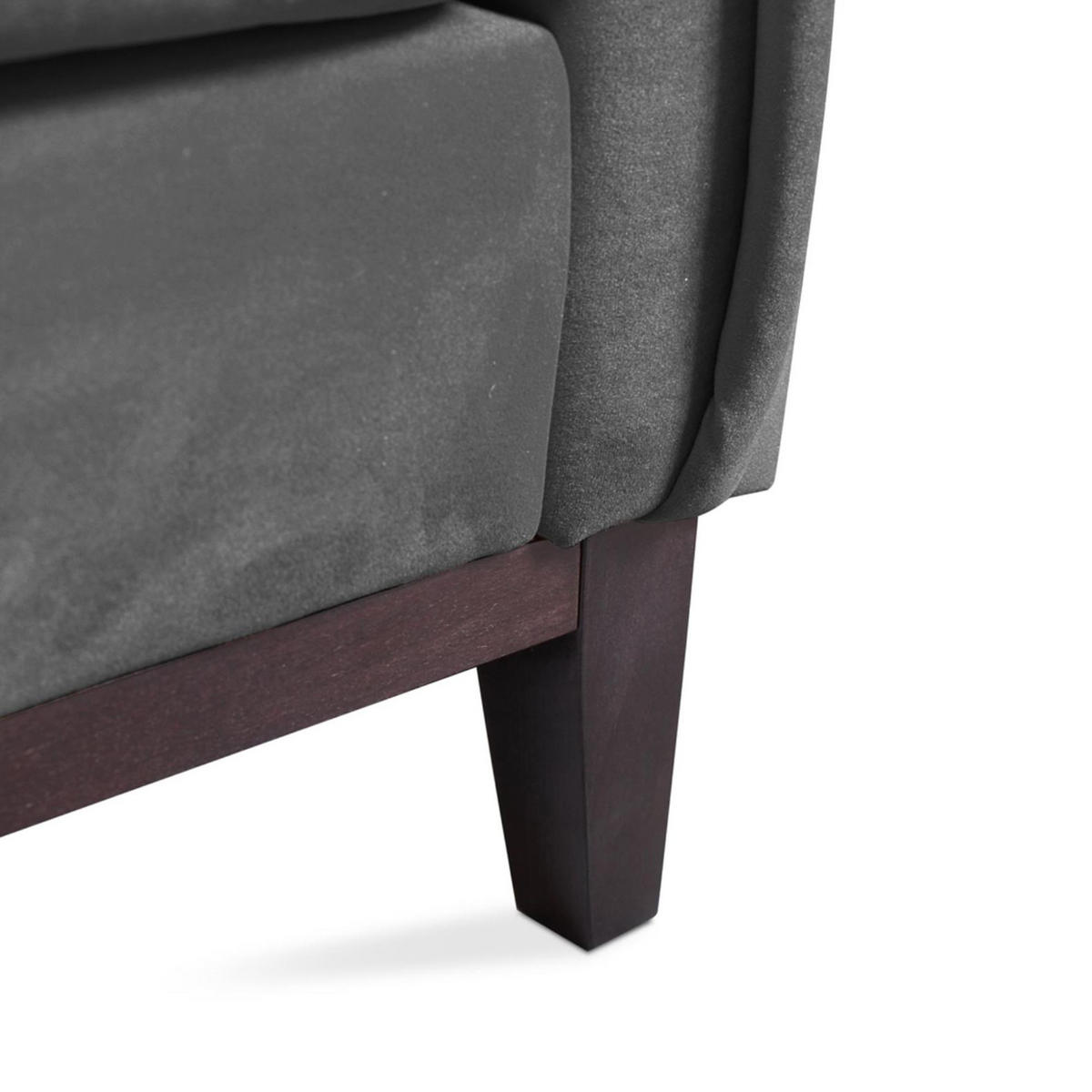SOFA 2-SITZER Belweder Velours grau - Wengefarben/Grau, Holz/Textil (218/95/94cm) - Beautysofa