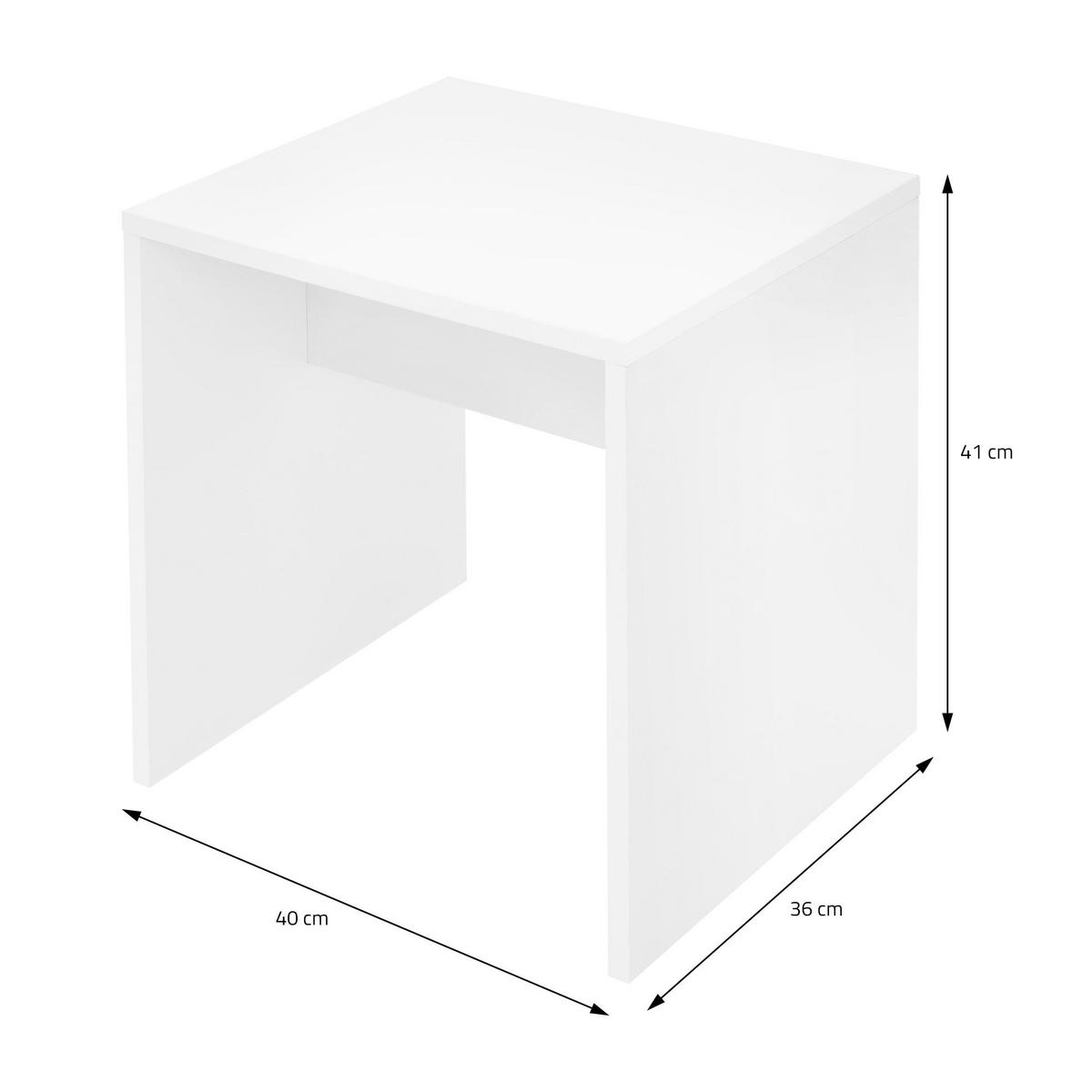 HOCKER FÜR SCHMINKTISCH - Weiß, Holzwerkstoff (36/41/40cm) - ML-DESIGN