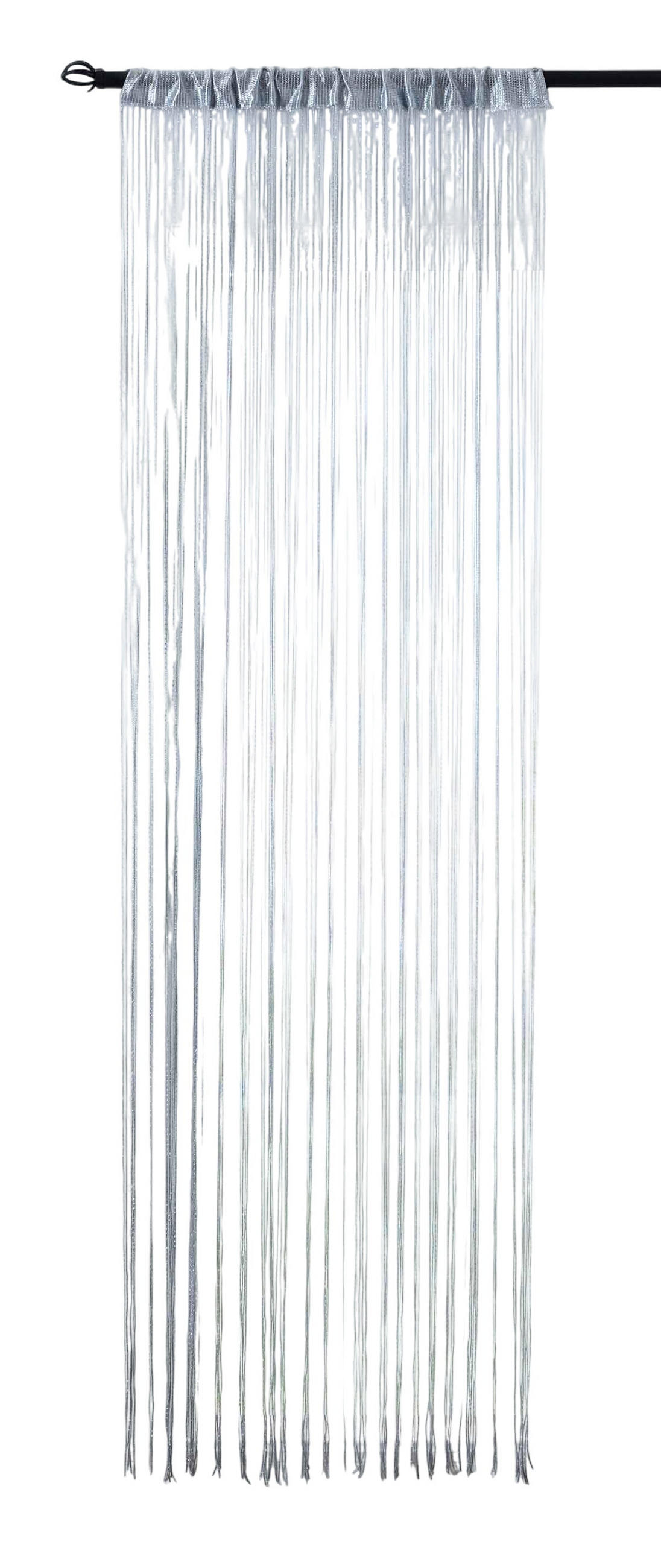 FADENGARDINE Shanghai HxB 250x145 cm Grau Lurex - Grau, Textil (145/250cm) - Gardinenbox