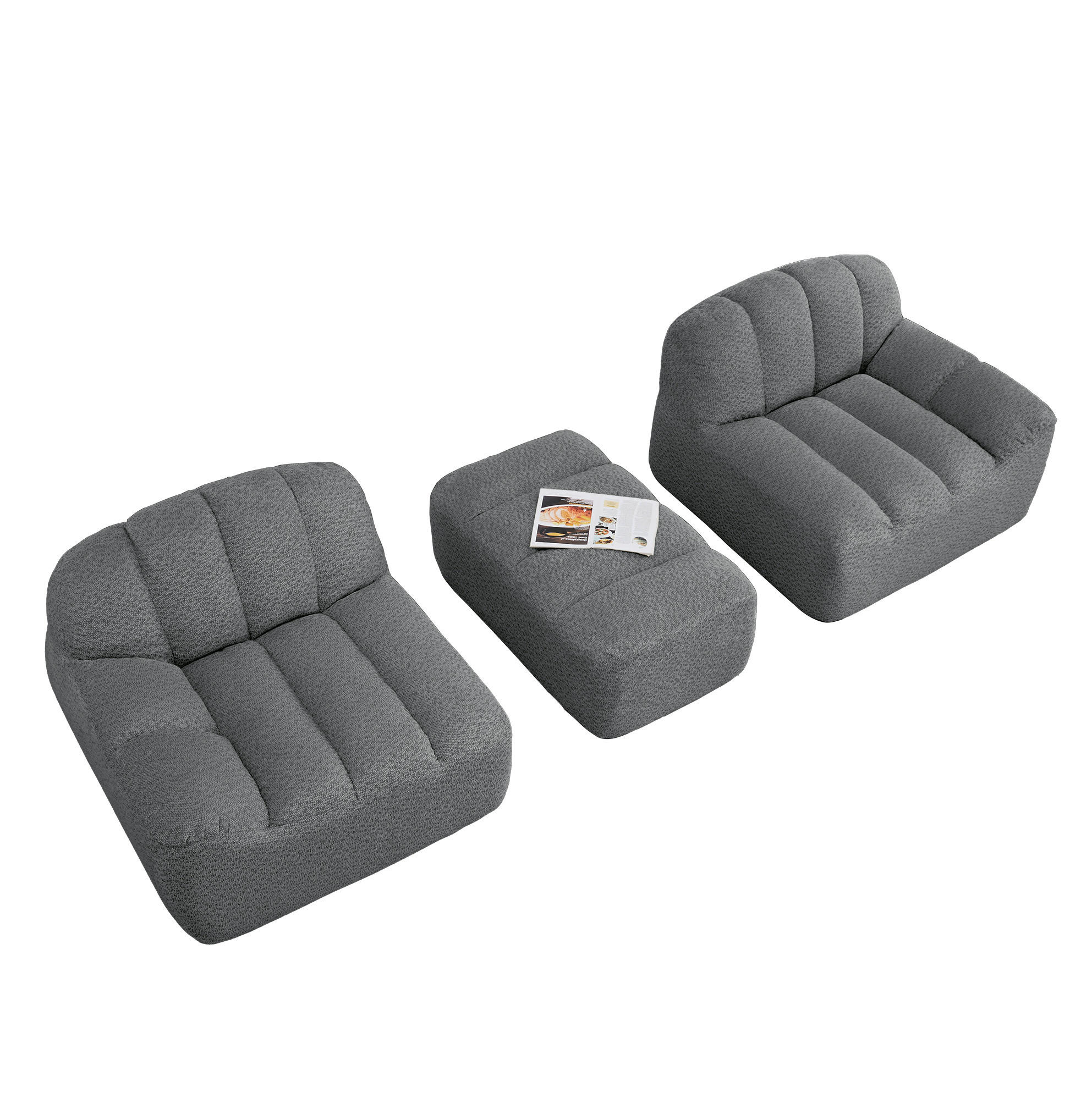SOFA modular 2-Sitzer oder L-Form Grey - Grau, Kunststoff (165/79/210cm) - Meubliv