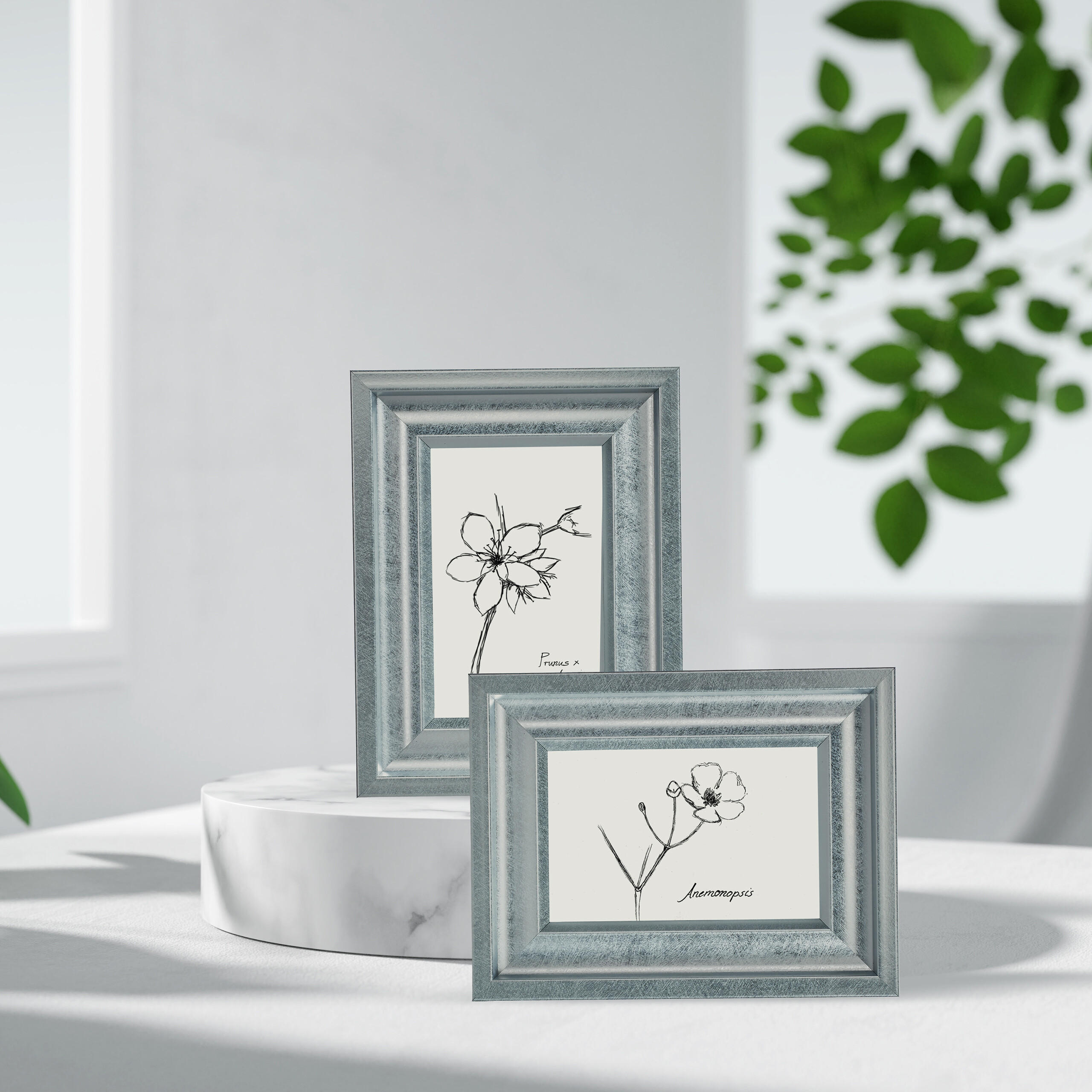 2XBILDERRAHMEN - Silberfarben, Glas/Kunststoff (20/25/2cm) - Relaxdays