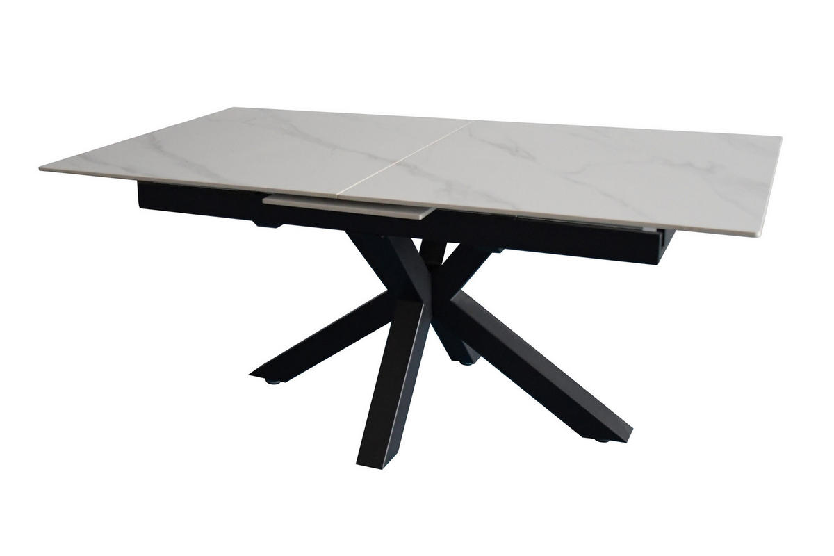 ESSTISCH MILLIE - Schwarz/Weiß, Keramik (90/180/76cm) - SAM