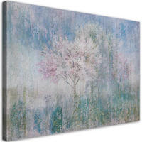 WANDBILD ein blühender baum in der wiese alt und schmutzig - Grau, Textil (60/40cm) - Feeby