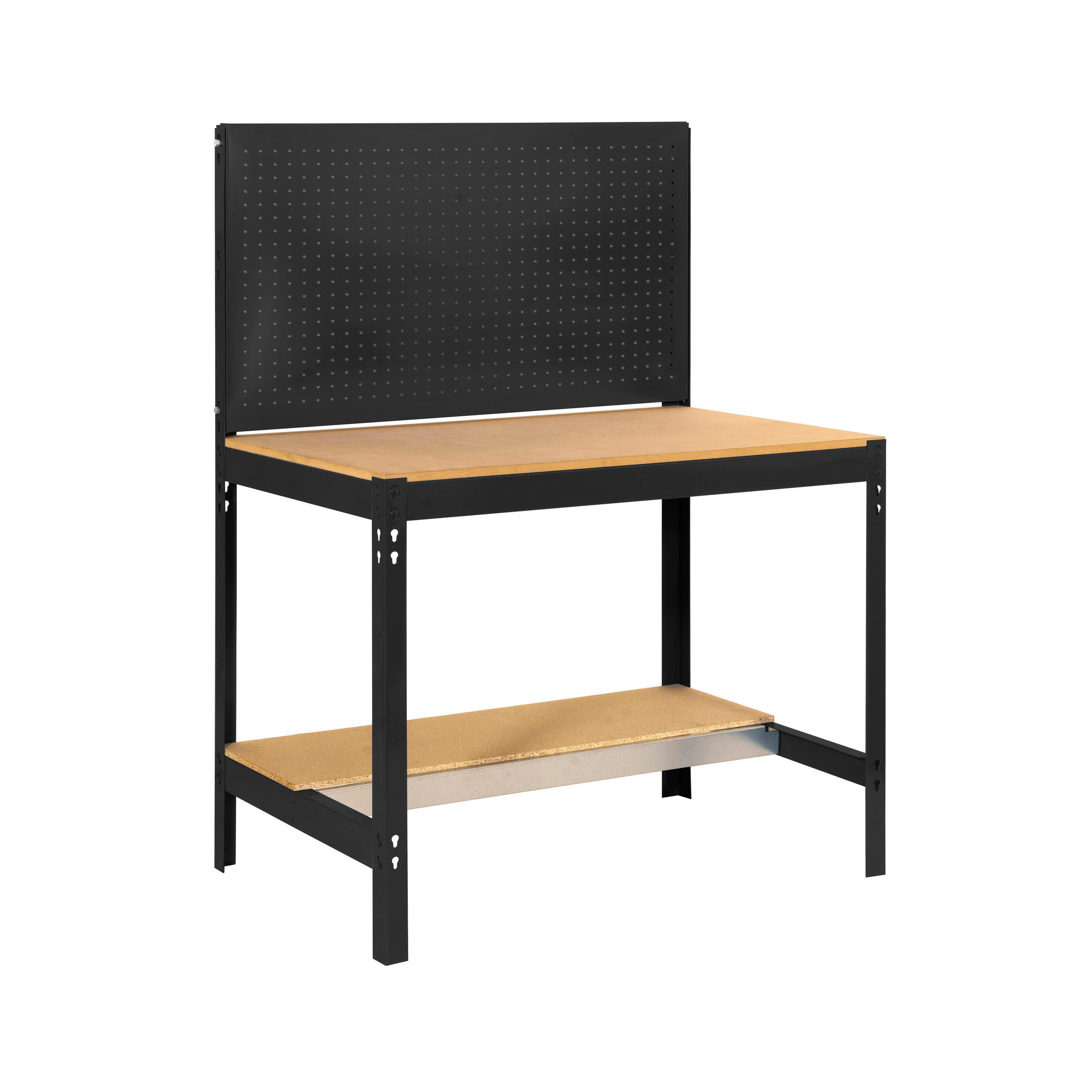 WERKBANK BUFFALO mit Werkzeugwand | HxBxT 84x150x61cm | Traglast 600kg | Anthrazit - Anthrazit, Metall (150/84/61cm) - PROREGAL