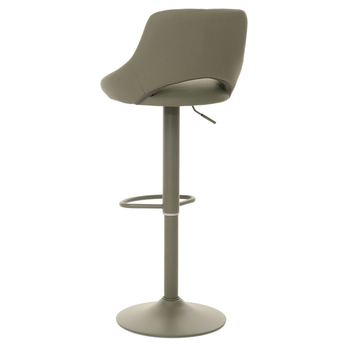 BARHOCKER 2er-Set gepolstert mit Lehne Sitzhöhe 60-82cm Fußablage drehbar Kunstleder Metall Grün - Grün, Kunststoff (47/107/44cm) - PROREGAL