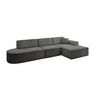 ECKSOFA Ottomane Rechts IREA-L2-v3 - 328x171x79 cm Ecru - Anthrazit, Holzwerkstoff/Textil (171/328cm) - ALTDECOR