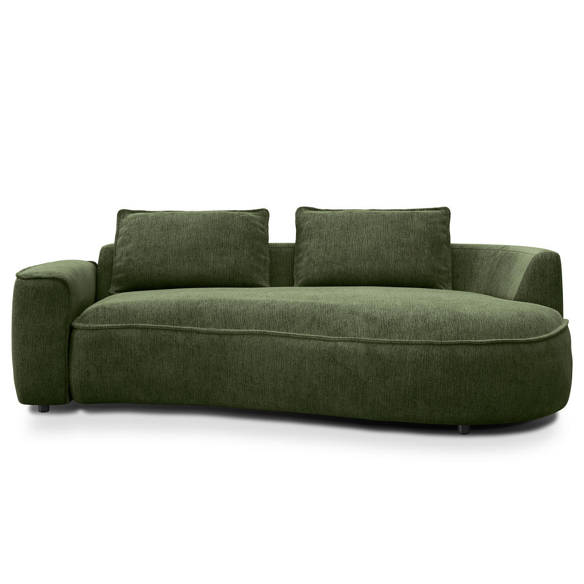 2,5-SITZER SOFA - Schwarz/Grün, Kunststoff/Textil (217/82/146cm) - home24