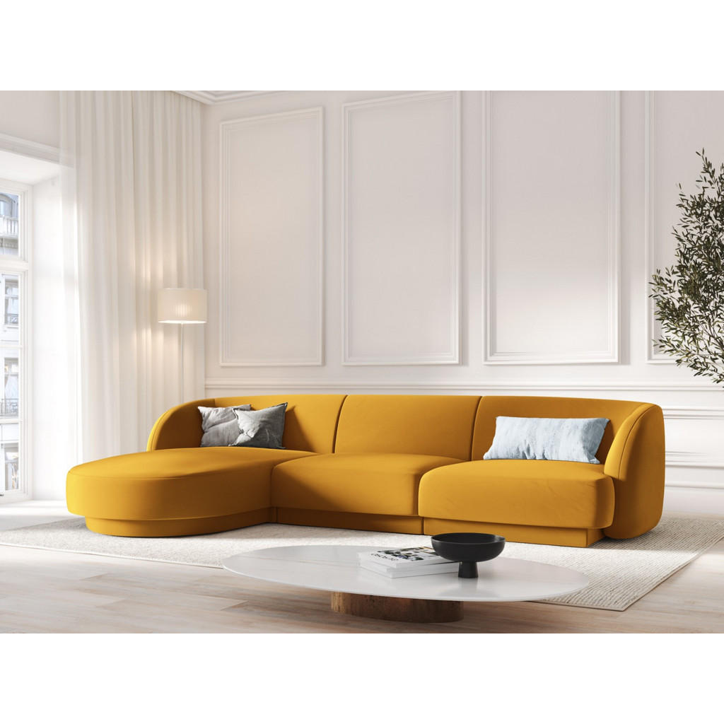 Thumbnail - Micadoni Ecksofa, Gelb, Textil, 4-Sitzer, L-Form, 255x156 cm, Hergestellt in Europa, Oeko-Tex®, Wohnzimmer, Sofas & Couc...
