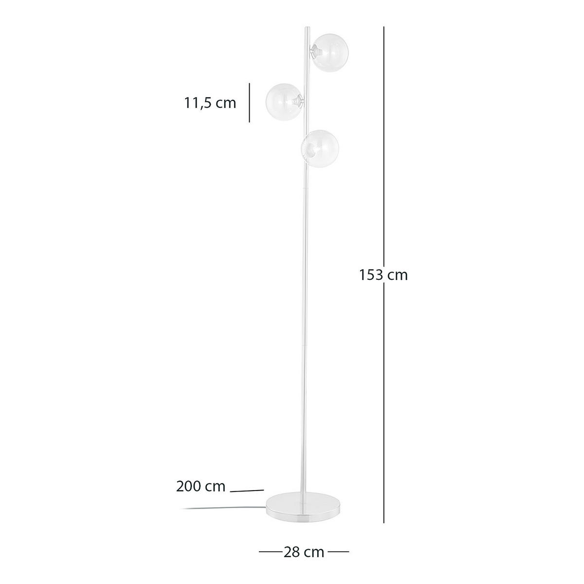 STEHLEUCHTE - Metall - Goldfarben, Glas (28/28/153cm) - home24