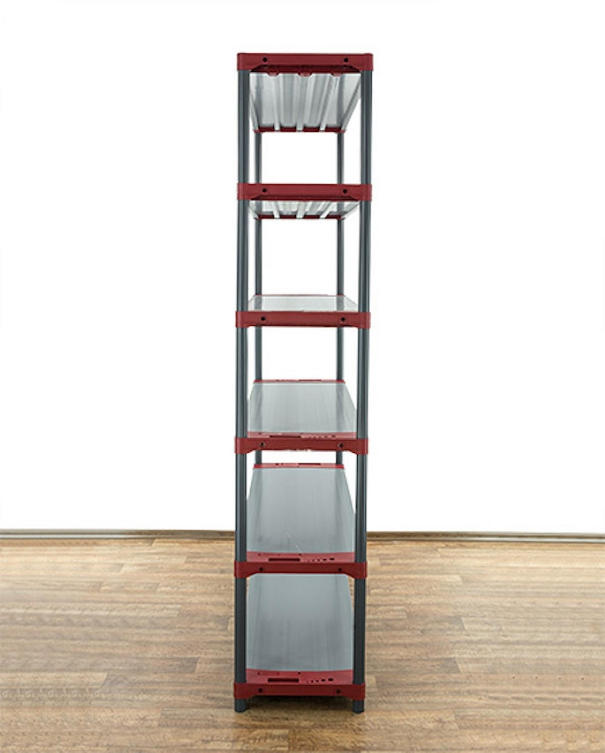 KUNSTSTOFFREGAL BIG GREY BEAR Extra-Tall 220x150x46cm Fachlast 120kg Grau-Rot - Rot, Kunststoff (150/222/46cm) - PROREGAL