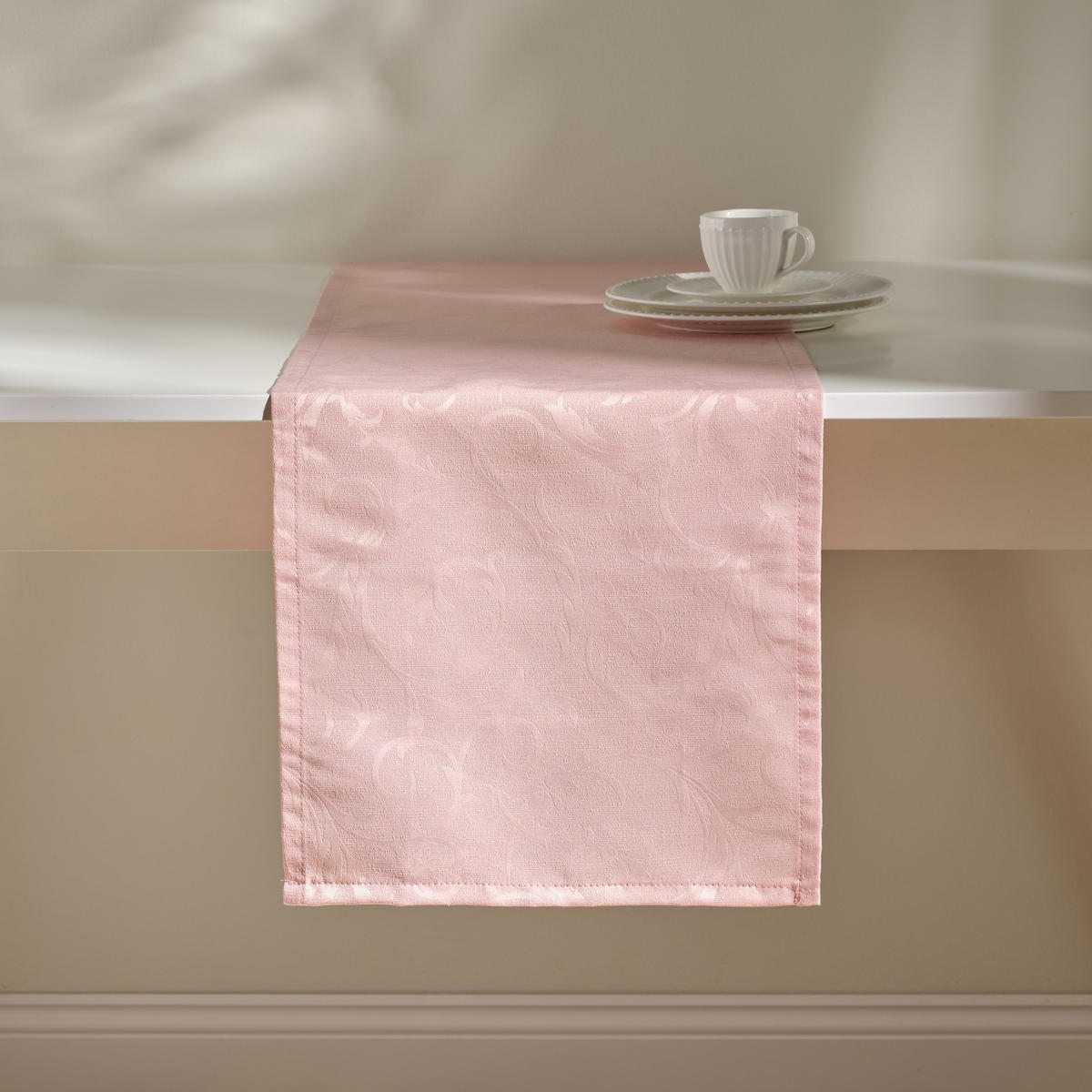 TISCHLÄUFER Avenis - Hellrosa, Textil (180/35/1cm) - home&you
