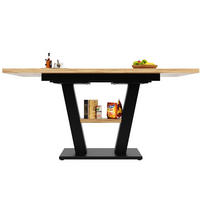ESSTISCH ausziehbar 118-157 cm MDF Metall Schwarz Natur - Schwarz, Metall (157/70/75cm) - Meubliv