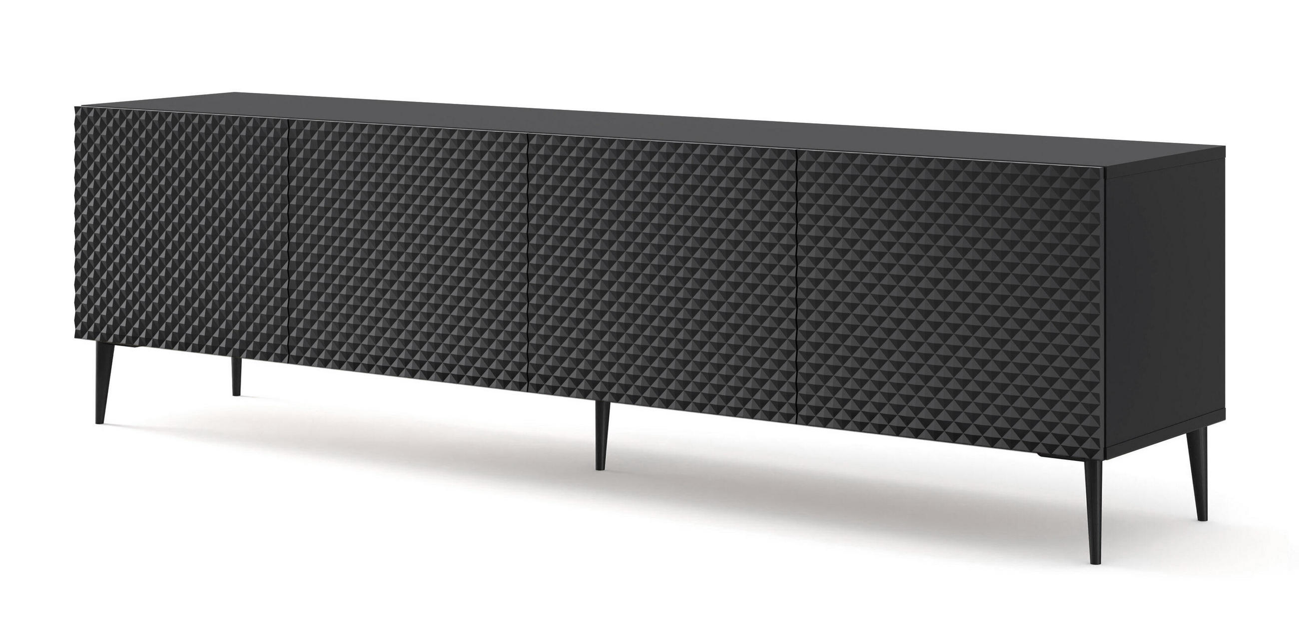 TV-LOWBOARD SCHWARZ - Schwarz, Holzwerkstoff (200/56/42cm) - FURNLUX