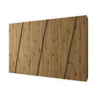 DREHTÜRENSCHRANK Zen 300 cm - Schwarz/Eiche Artisan, Holzwerkstoff/Kunststoff (300/202/50cm) - MIRJAN24