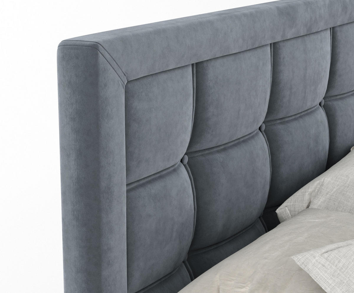 BOXSPRINGBETT Ambrosia Grau 140/200 cm - Schwarz/Grau, Holz/Holzwerkstoff (140/200cm) - Maison de Reve
