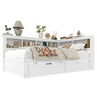 POLSTERBETT 140/200 cm Weiß aus MDF und Kiefernholz mit USB-Anschlüssen - Weiß, Holzwerkstoff (140/200cm) - OKMYHOME