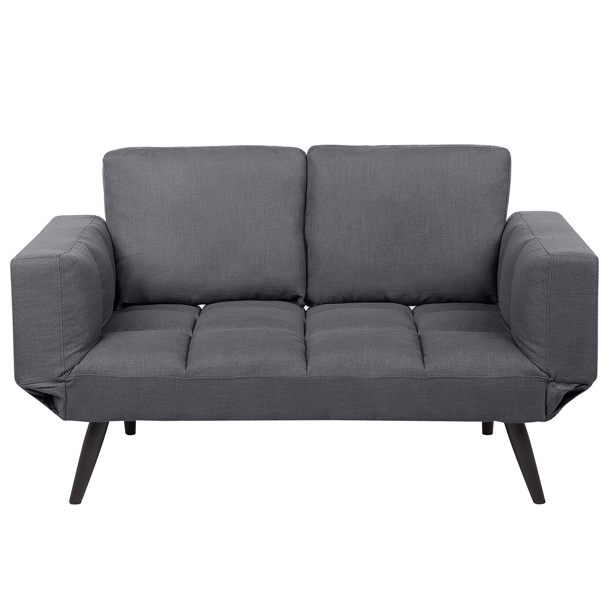 2-SITZER-SCHLAFSOFA Polsterbezug Dunkelgrau Brekke - Dunkelgrau, Textil (183/88/75cm) - Beliani