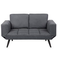 2-SITZER-SCHLAFSOFA Polsterbezug Dunkelgrau Brekke - Dunkelgrau, Textil (183/88/75cm) - Beliani