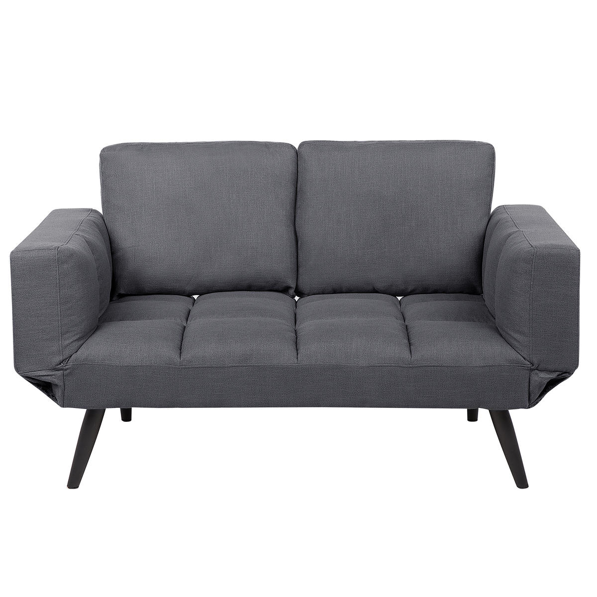 2-SITZER-SCHLAFSOFA Polsterbezug Dunkelgrau Brekke - Dunkelgrau, Textil (183/88/75cm) - Beliani