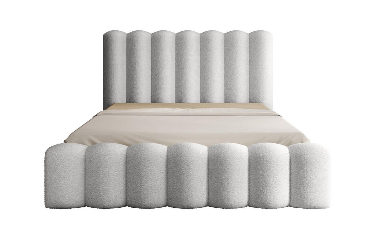 POLSTERBETT Macon Stoff Euphoria - Weiß, Holzwerkstoff/Textil (140/200cm) - Fun Möbel