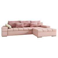ECKSOFA Bangkok Premium, Seite: Rechts - Hellrosa/Silberfarben, Holz/Textil (310/175cm) - MIRJAN24