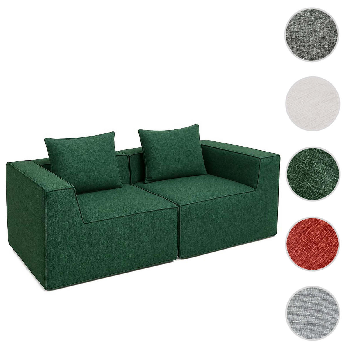 2-SEDEŽNA ZOFANJA Zelena - zelena, tekstil (194/63/97cm) - MCW