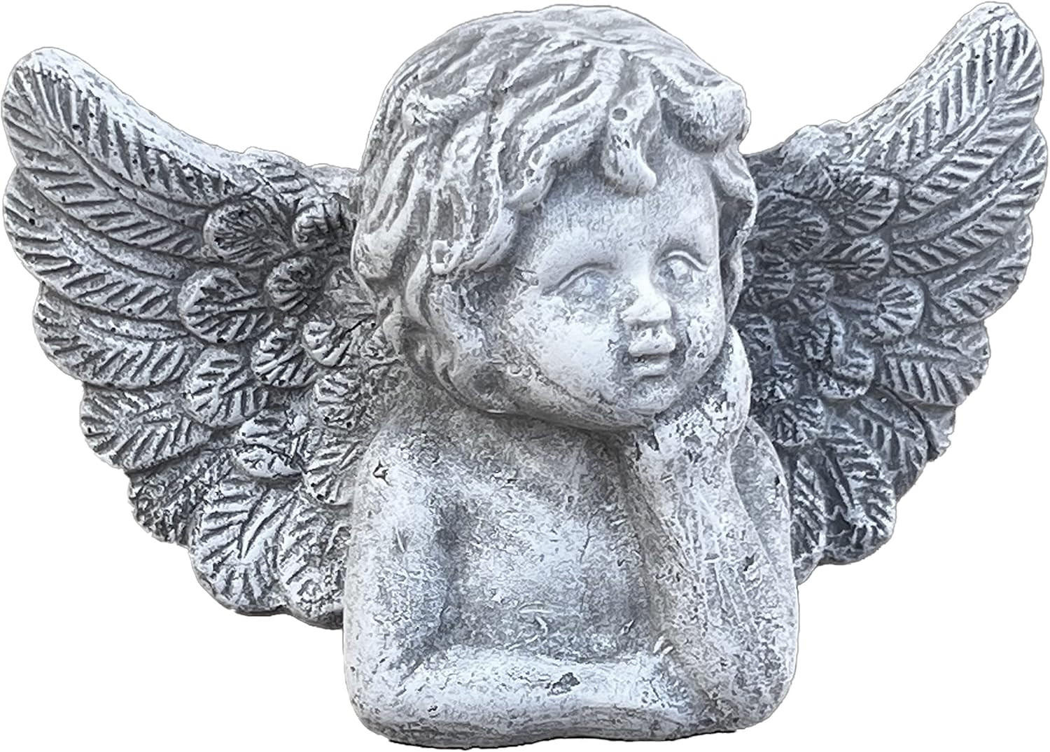 STEINFIGUR kleine Engelbüste frostfest Steinguss - Grau, Stein (15/10/17cm) - stoneandstyle
