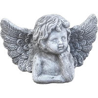STEINFIGUR kleine Engelbüste frostfest Steinguss - Grau, Stein (15/10/17cm) - stoneandstyle