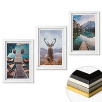 WANDBILDER 3er-Set - 20x30 cm Weißer Rahmen - Seeboote Hirsche Berge - Weiß, Kunststoff (20/30cm) - ArtPrintCave