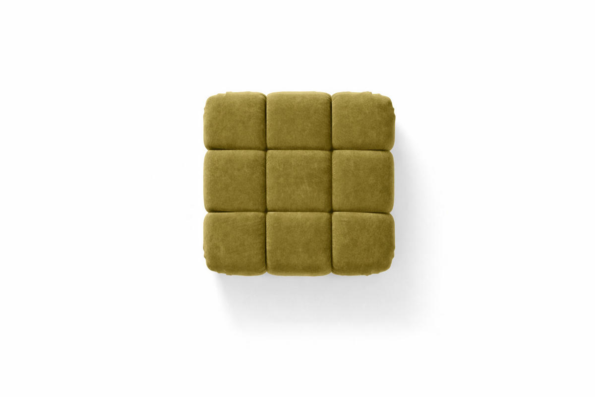 HOCKER Modularer, Veloursstoff Salvador, Olive, Selia - Olivgrün, Holz (95/40/95cm) - Kaiser Möbel