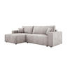 ECKSOFA POSO XL UNIVERSAL, Schlaffunktion und Lattenrost - L-Form, Cord, Federung auf Wellfedern, 274x143x83 cm, Links Light rose - Hellrosa, Holz/Textil (277/143cm) - DomoHome
