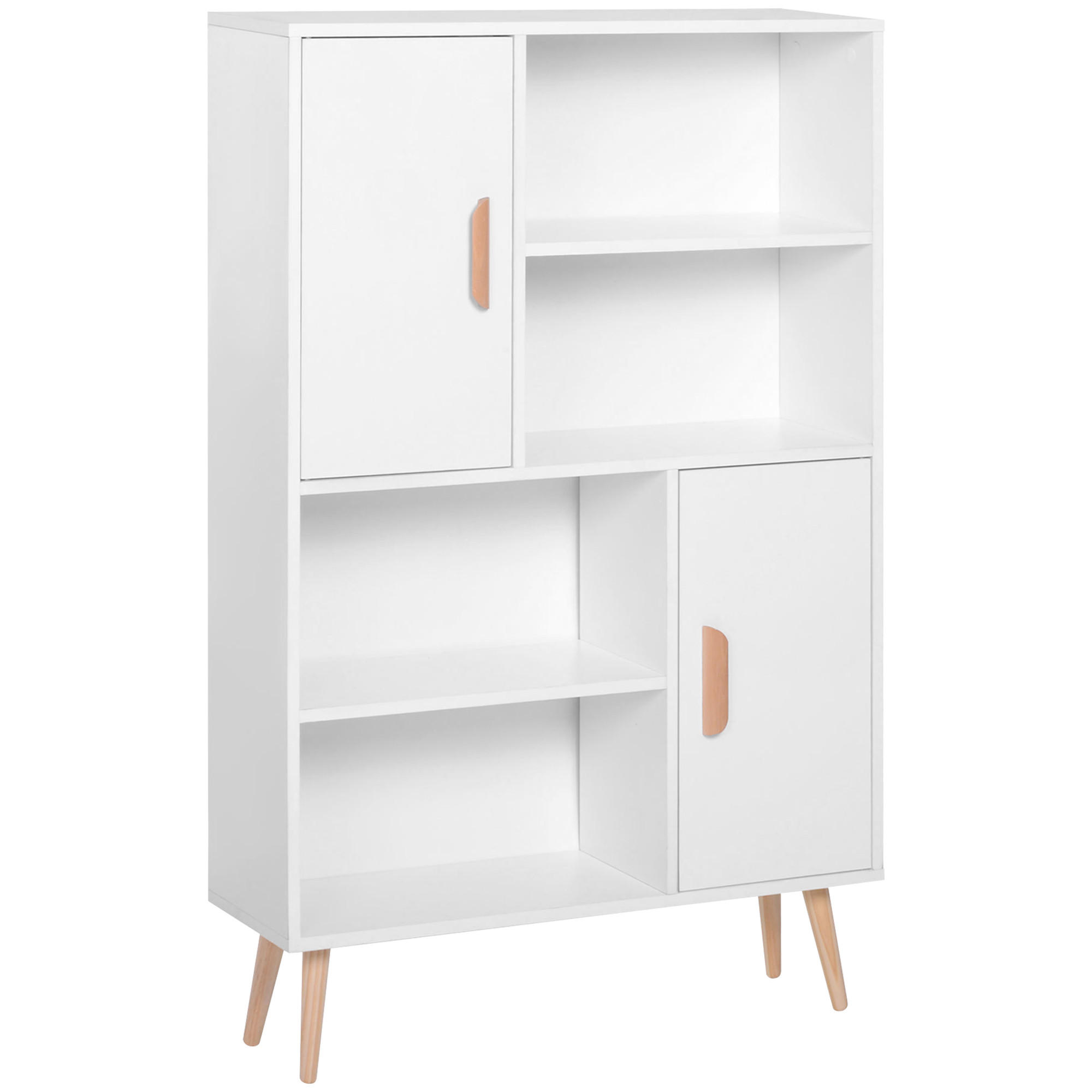 AKTENREGAL DE-14402 skandinavisch mit 2 Schränken Weiß - Weiß, Holzwerkstoff (235/123/80cm) - ComfortXL