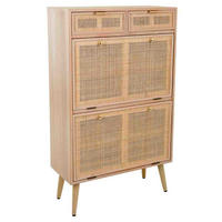SCHUHREGAL aus Holz und Netz, Braun, 70x32x120 - Braun, Holz (70/32/120cm) - Wanderlust