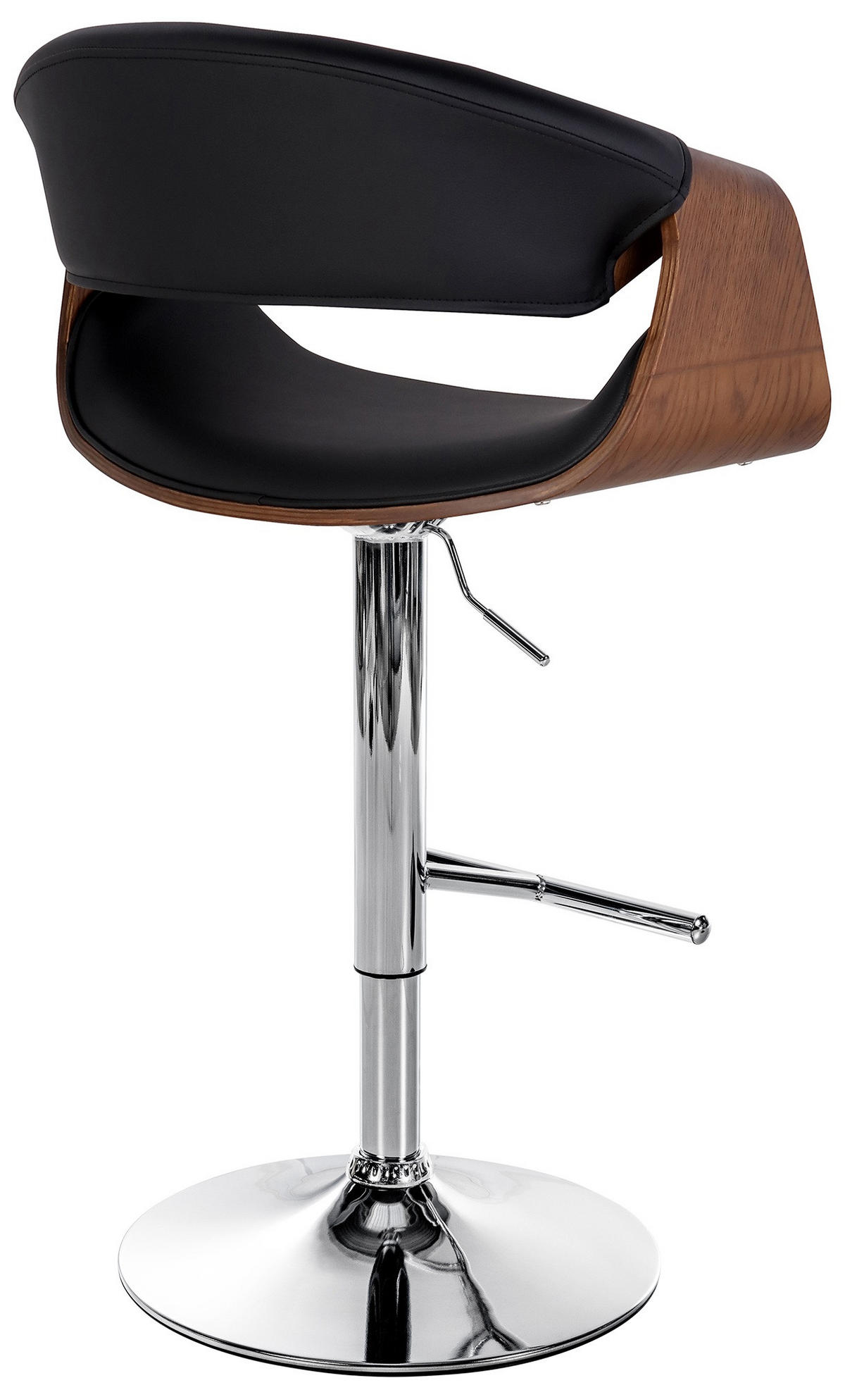 BARHOCKER Lederlook Schwarz - Schwarz, Textil/Metall (60/95/52cm) - CLP