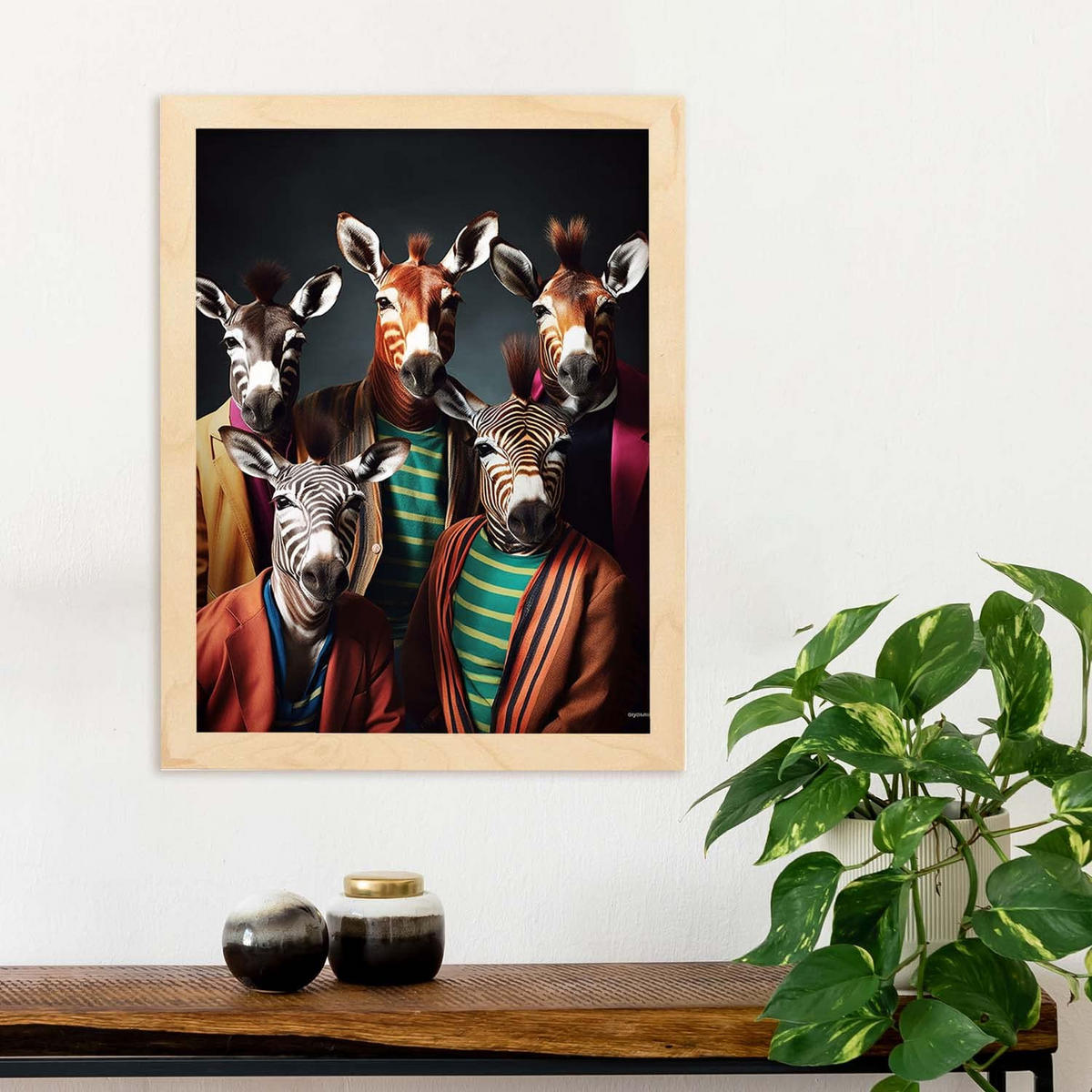 POSTER Okapi Mode A4 Rahmen Aus Hellem Holz - Beige, Papier (29.7/5/21cm) - Nacnic