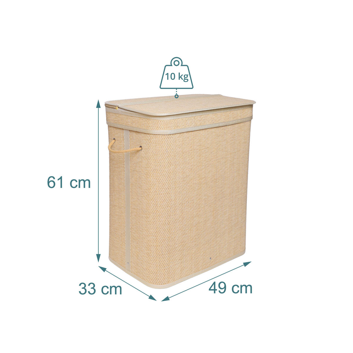 KÔŠ na prádlo - svetlohnedá, drevo/kompozitné drevo (33/49/61cm) - Relaxdays