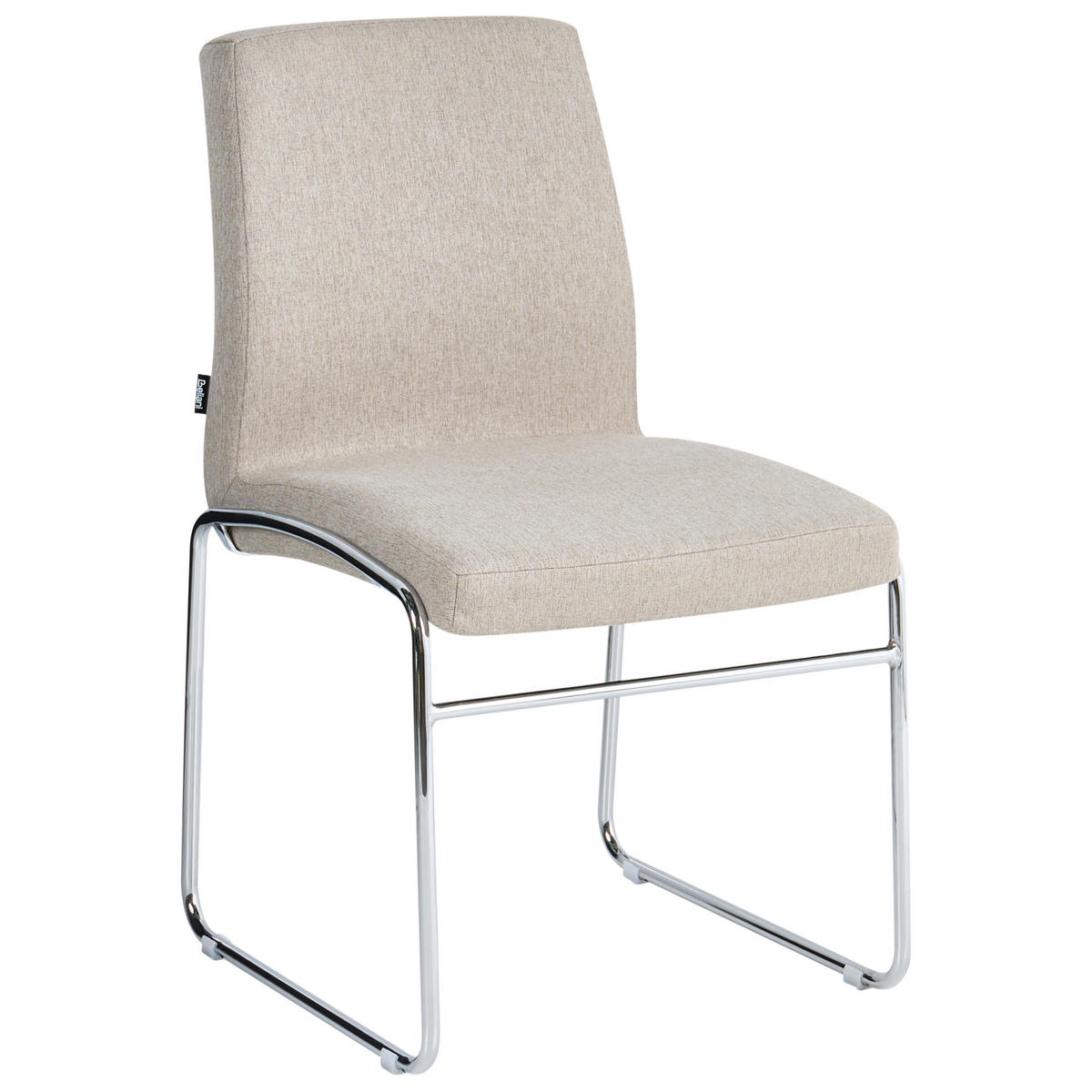 ESSZIMMERSTUHL 2er-Set Stoff Beige Lecco - Beige, Textil (49/85/50cm) - Beliani