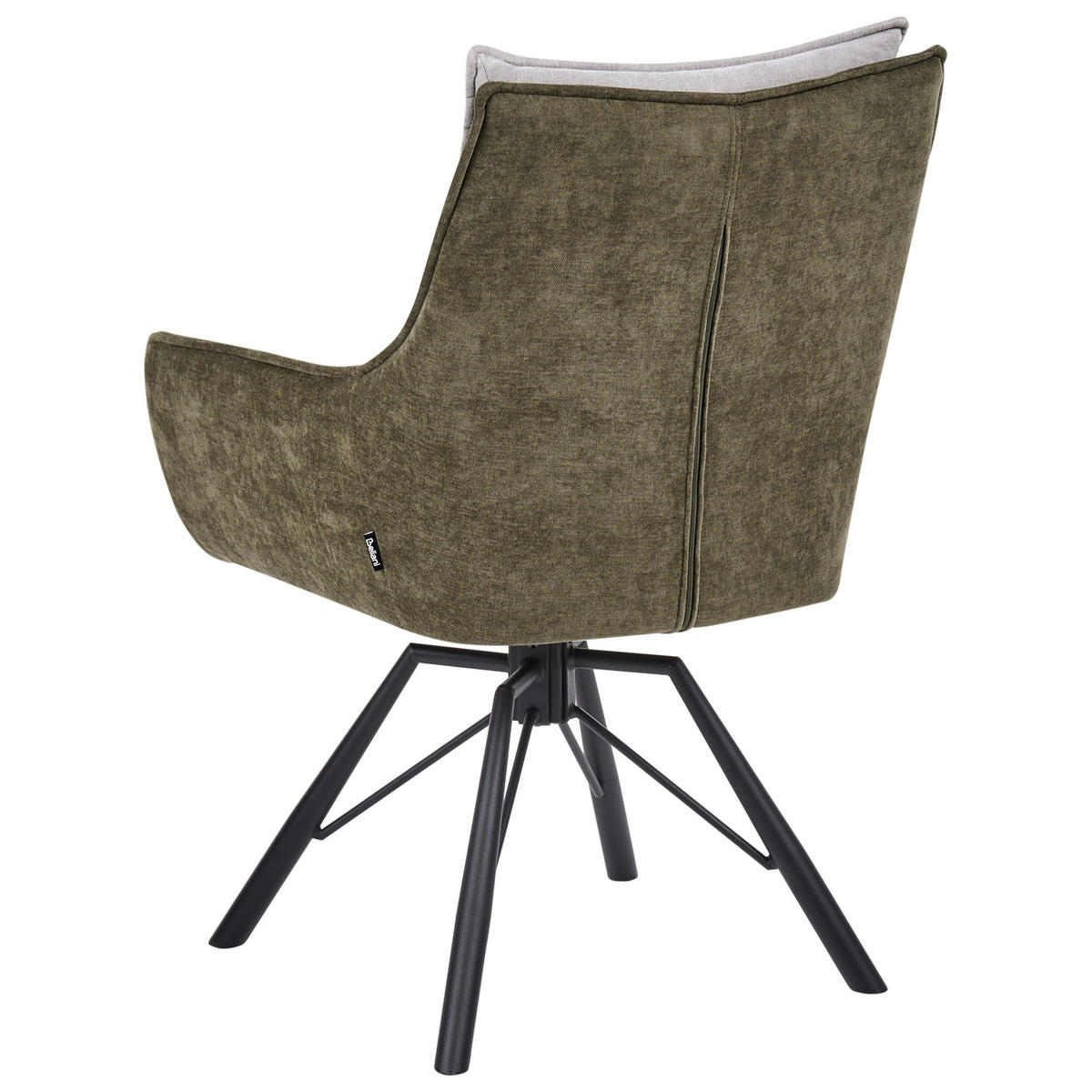 JÍDELNÍ ŽIDLE otočná Žinylková látka Světle šedá/Tmavě zelená Anneberg - světle šedá, textil (60/94/64cm) - Beliani
