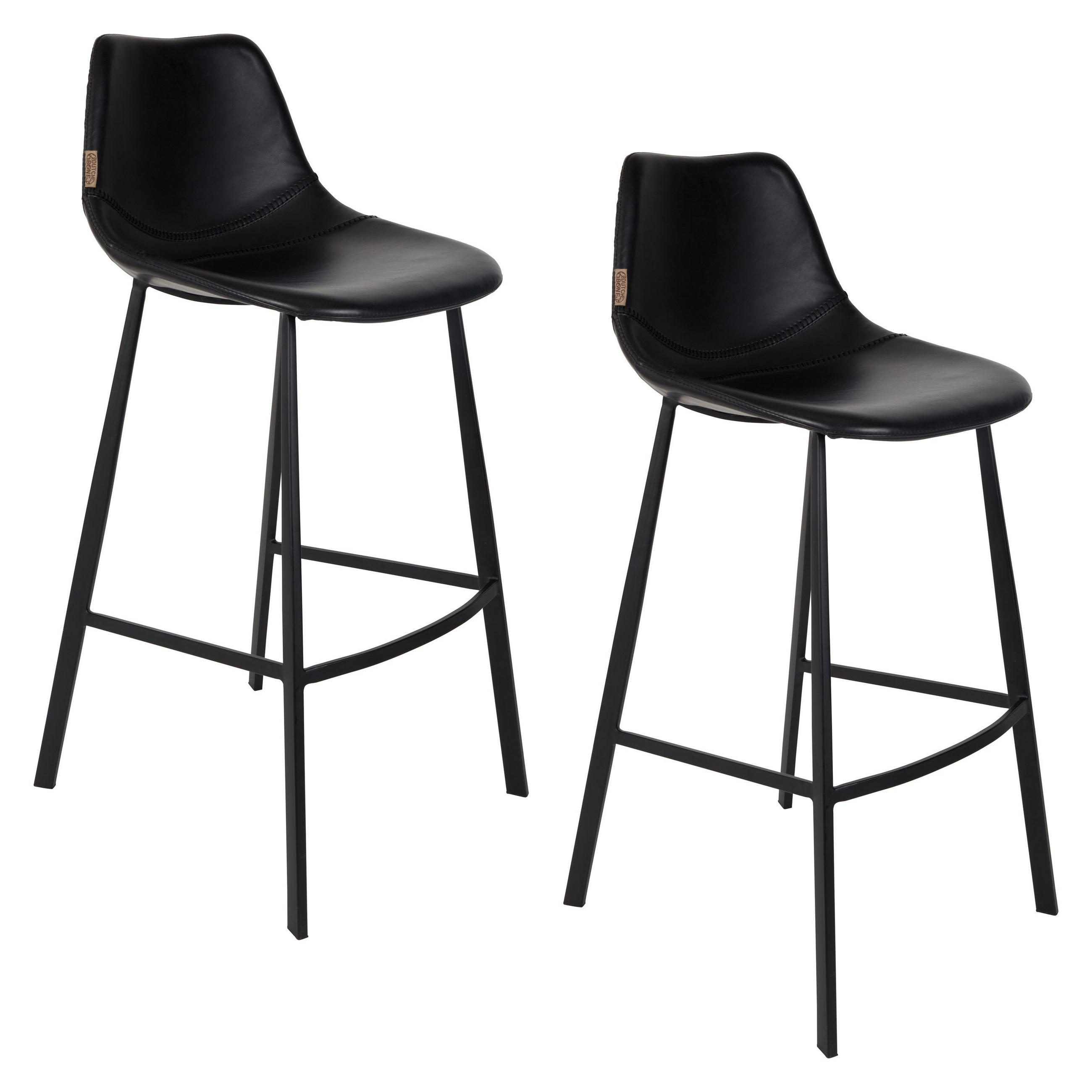 BARHOCKER Franky Rückenlehne 80 cm Schwarz - 2 er Set - Schwarz, Kunststoff (50/106/54cm) - Dutchbone