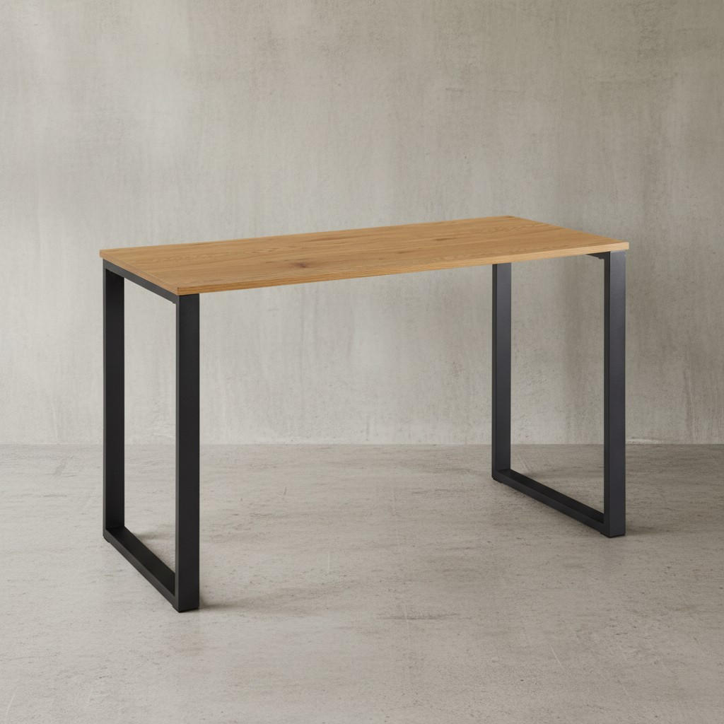 SCHREIBTISCH – Eiche, 120x60x76 cm, Metallbeine, robust & vielseitig - Schwarz/Braun, Holz/Metall (60/120/76cm) - KADIMA DESIGN