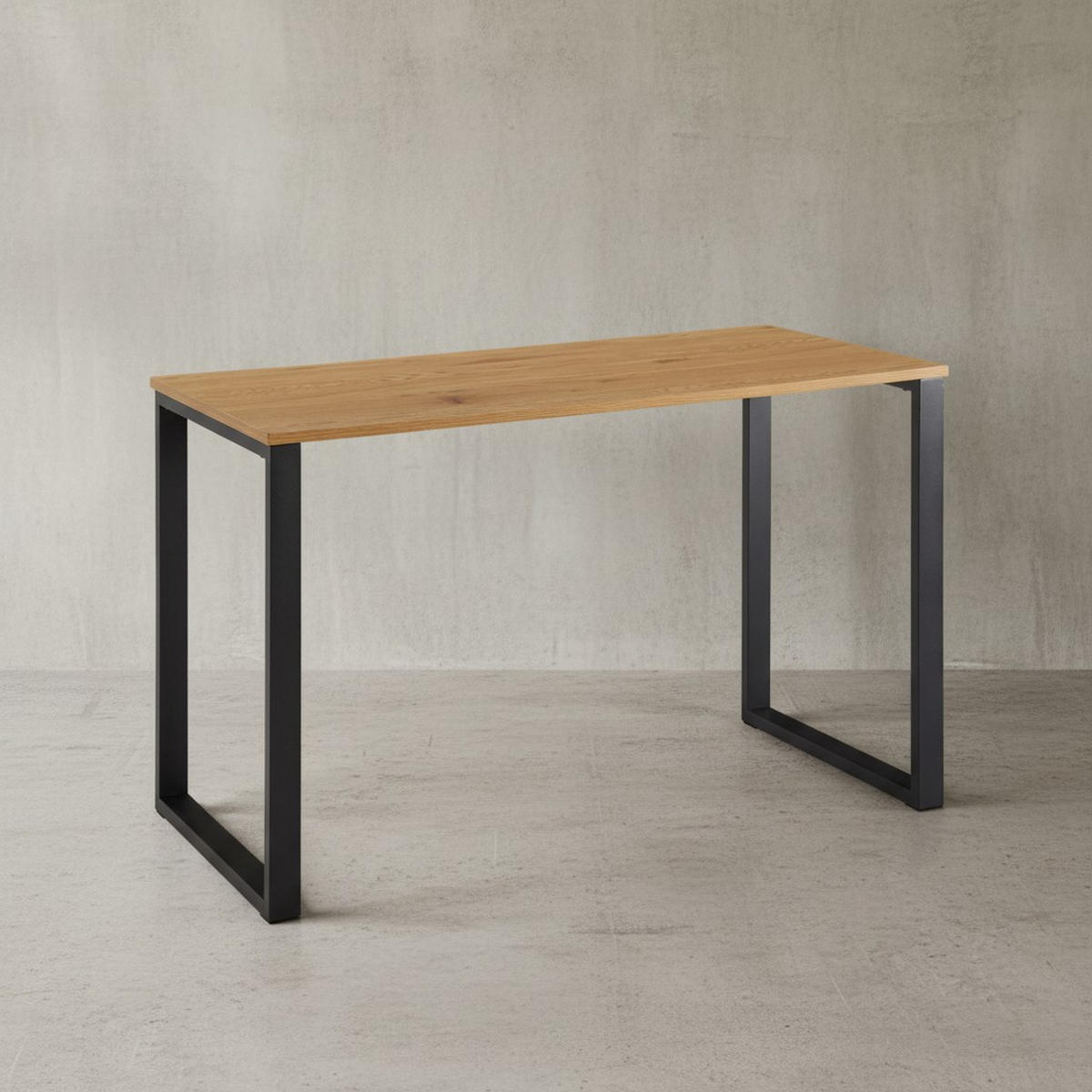 SCHREIBTISCH – Eiche, 120x60x76 cm, Metallbeine, robust & vielseitig - Schwarz/Braun, Holz/Metall (60/120/76cm) - KADIMA DESIGN