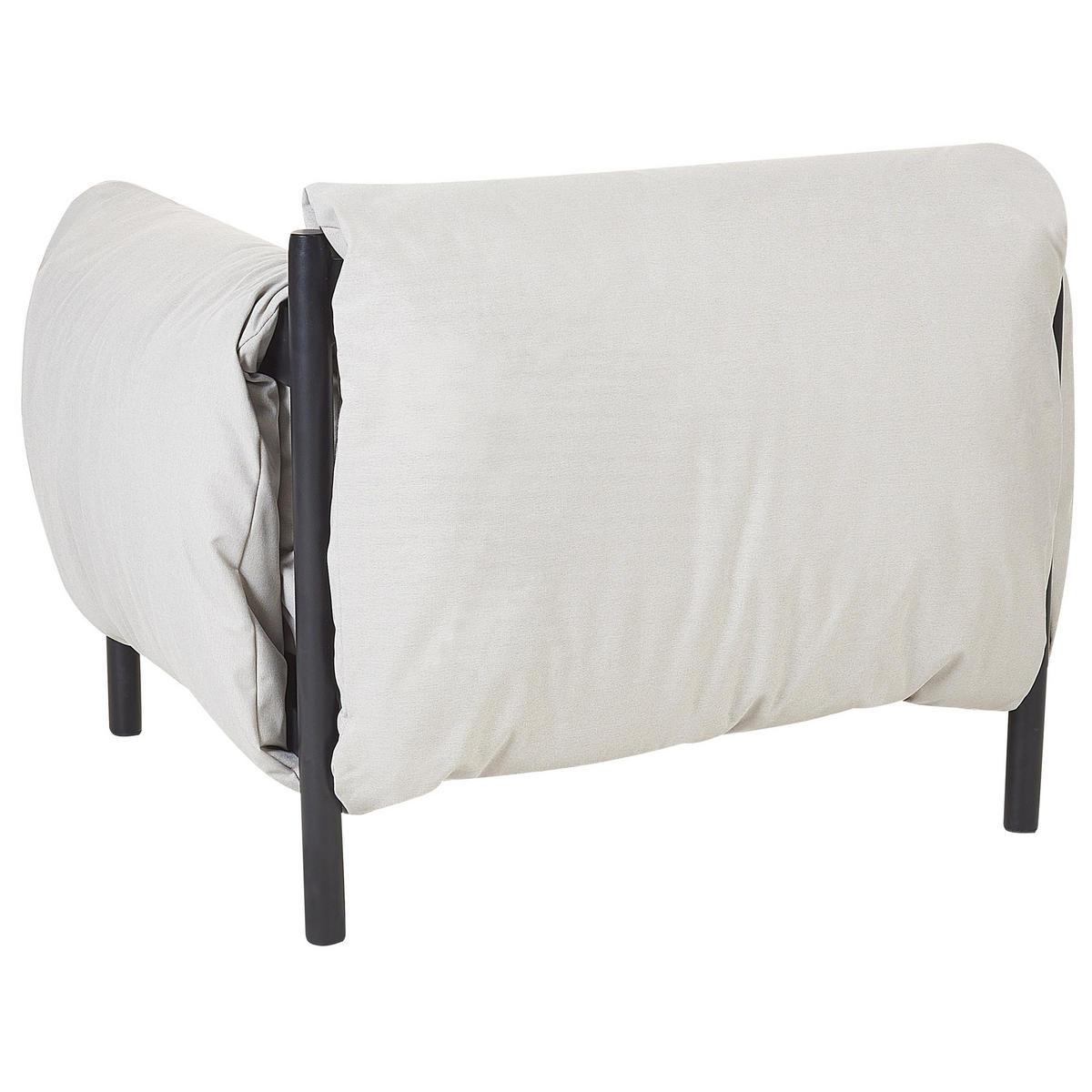 LOUNGE-SET 5-Sitzer 3-teilig Hellgrau/Schwarz Esperia - Hellgrau/Schwarz, Textil/Metall (211/80/96cm) - Beliani
