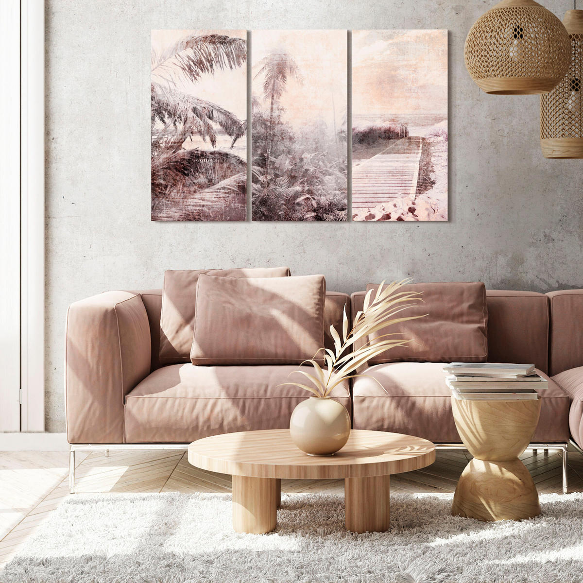 LEINWANDBILD Strand 3-tlg. 120x80 cm - Multicolor, Holz (120/80cm) - LUMASOUL