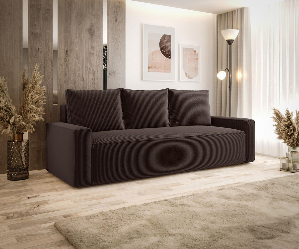 SOFA mit Schlaffunktion SAVIO Poso 06 - Braun, Textil (232/90/90cm) - Bedante