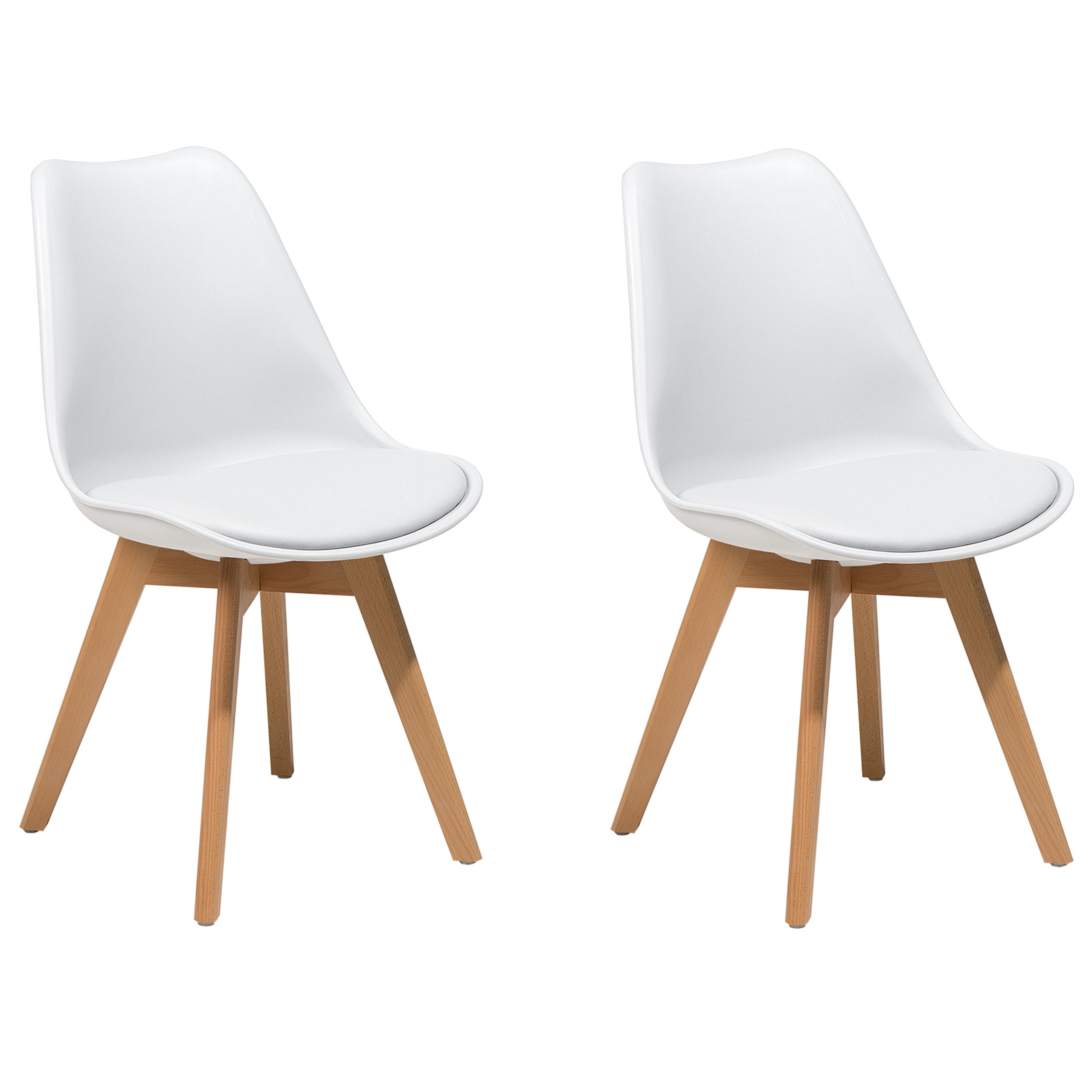 ARBEITSHOCKER 2er-Set Kunststoff Weiß Dakota II - Weiß, Holz/Kunststoff (47/84/43cm) - Beliani