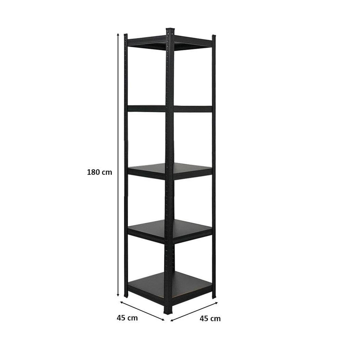 SCHWERLASTREGAL Ragnar All Black Series 180x45x45 cm Fachlast 100 kg Matt Schwarz - Schwarz, Metall (45/180/45cm) - PROREGAL