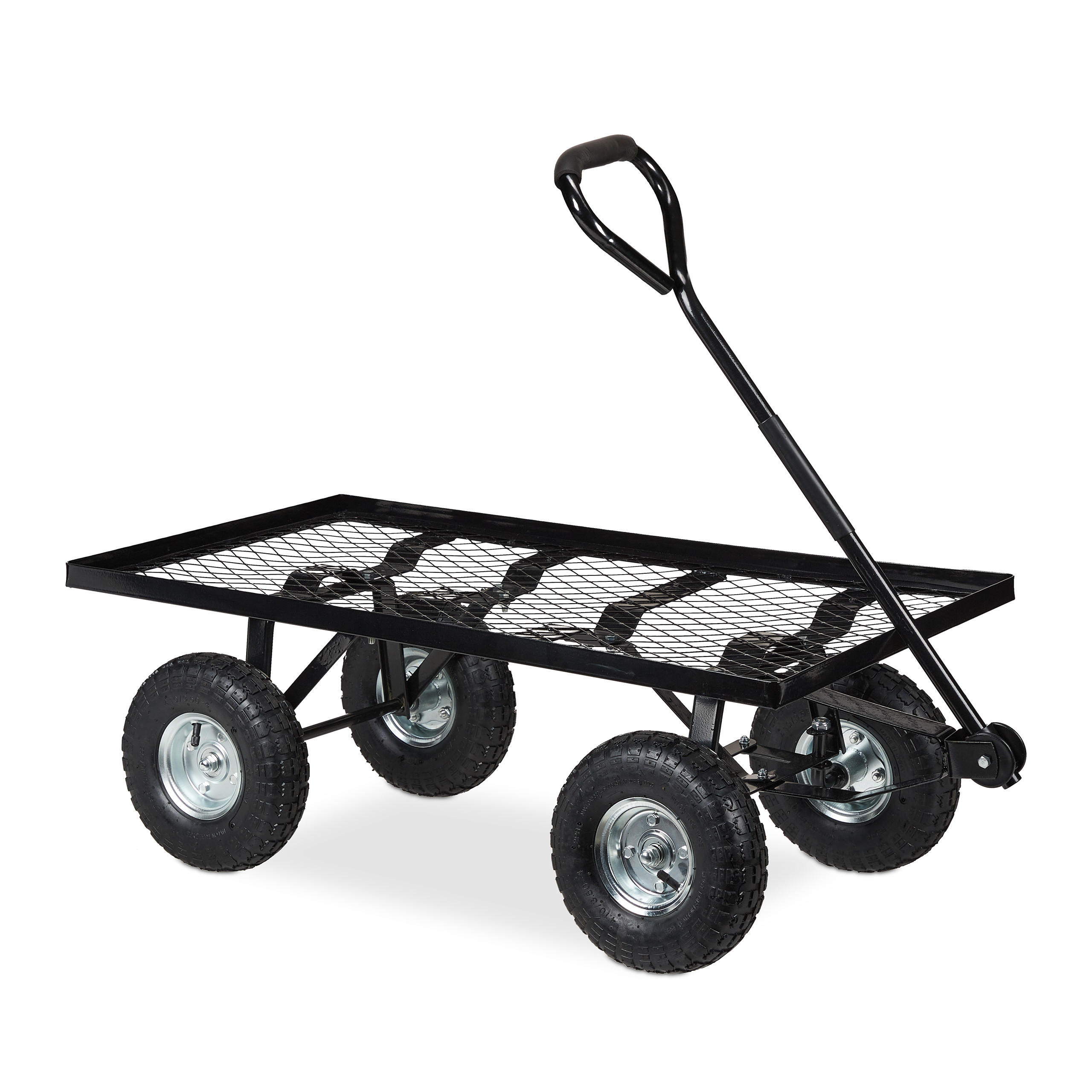 HANDWAGEN - Schwarz, Kunststoff/Metall (51/34.5/96cm) - Relaxdays